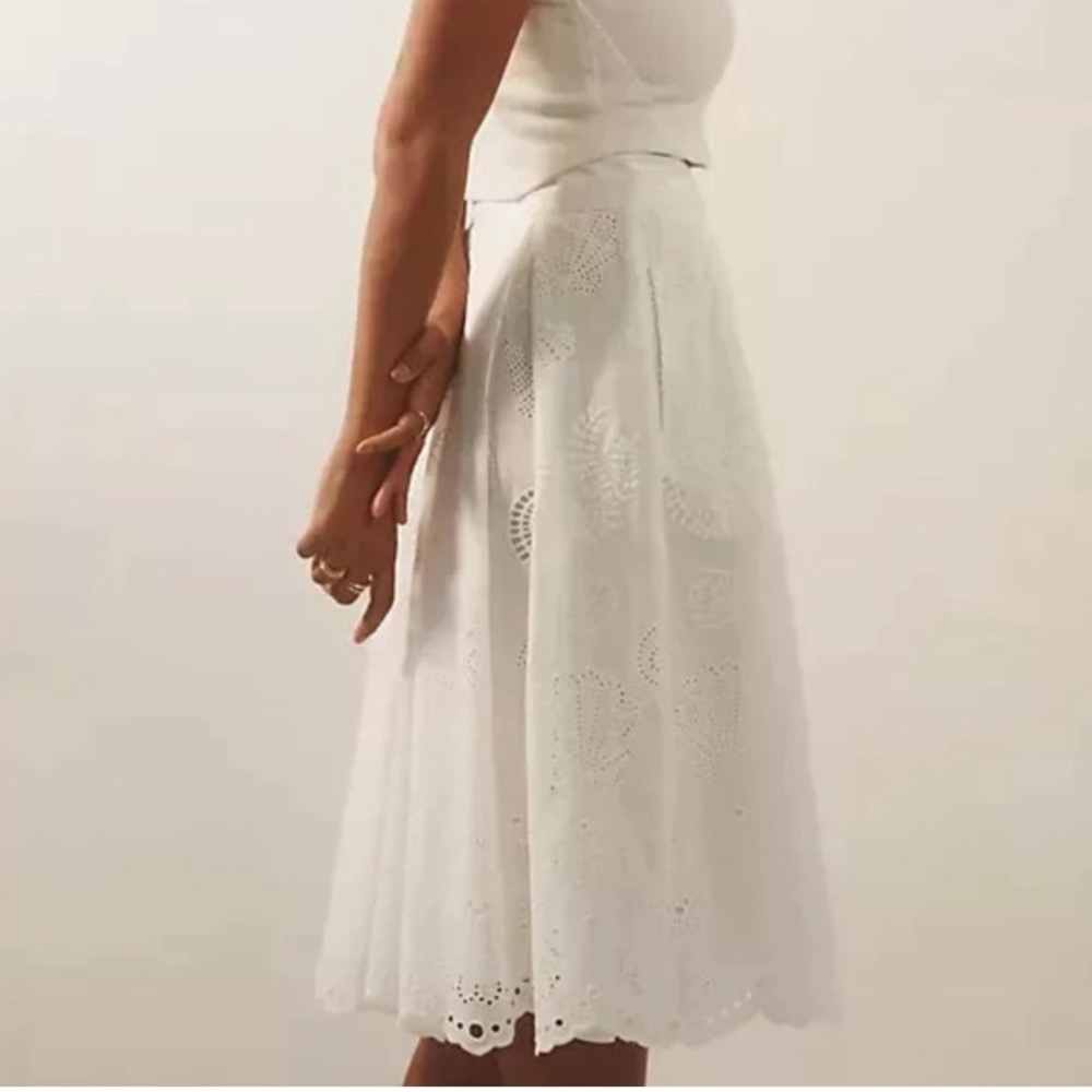 Anthropologie Maeve eyelet white skirt NWOT size 6 - Picture 2 of 5